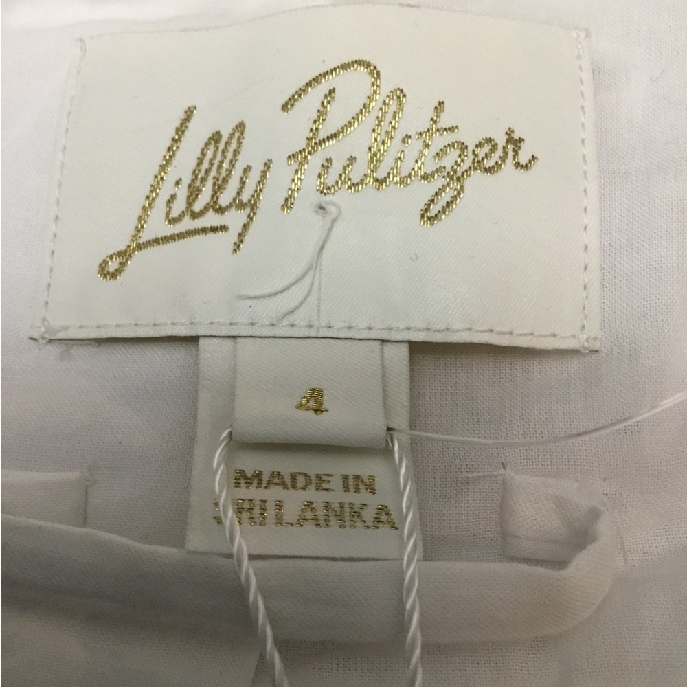 Lilly Pulitzer White Eyelet Button-Front Long Sleeve Dress - Picture 3 of 16